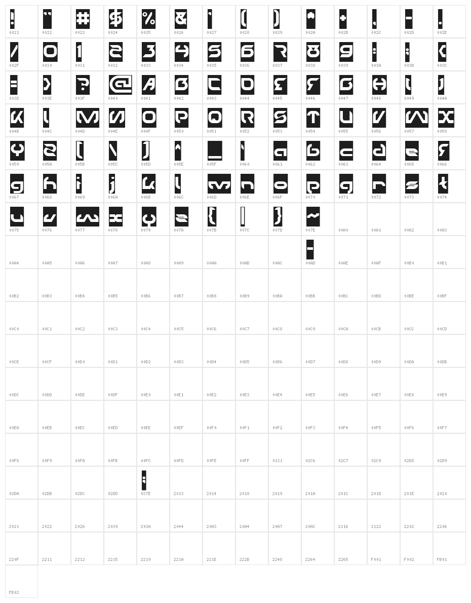TECHNO-Inverse Character Map