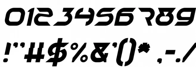 TECHNO Italic Font OTHER CHARS