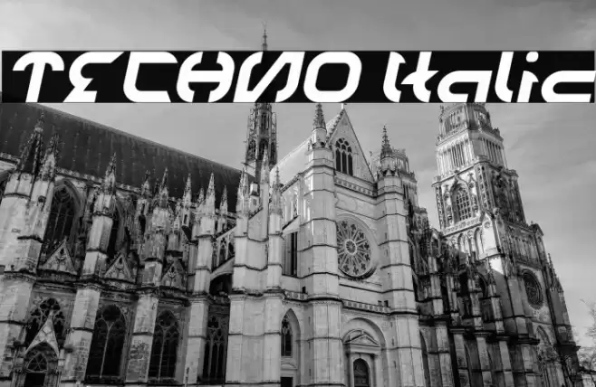 TECHNO Italic Font examples