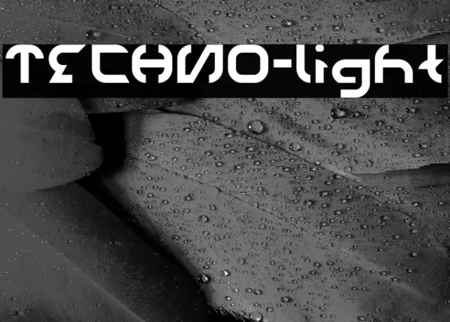 TECHNO-Light Font examples