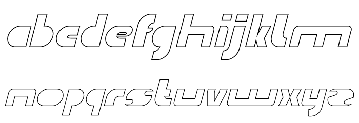 TECHNO TECH-Hollow Font LOWERCASE