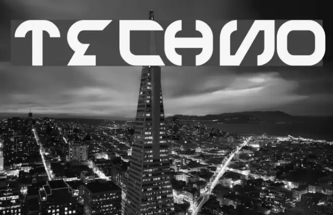TECHNO Font examples