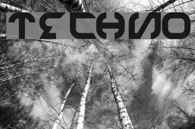 TECHNO Font examples
