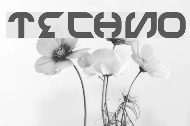 TECHNO Font examples