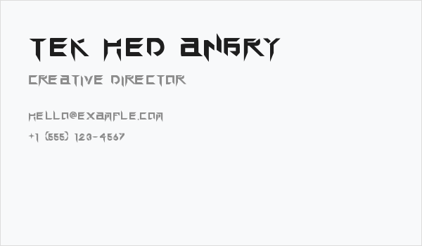 TEK HED ANGRY Business Card