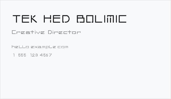 TEK HED BOLIMIC Business Card