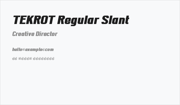 TEKROT Regular Slant Business Card