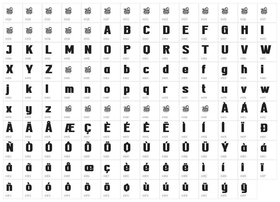TEKROT Regular Character Map