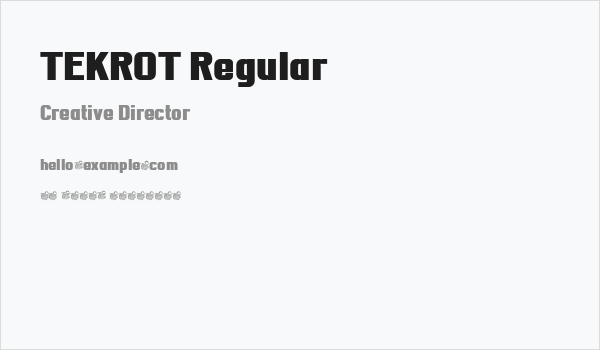 TEKROT Regular Business Card