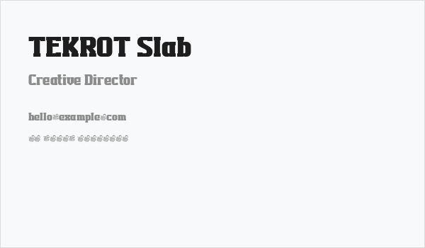 TEKROT Slab Business Card