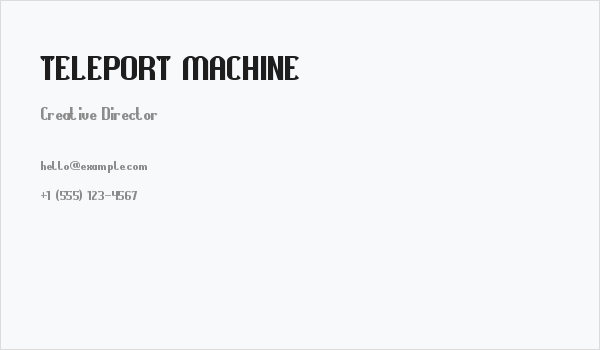 TELEPORT MACHINE Business Card