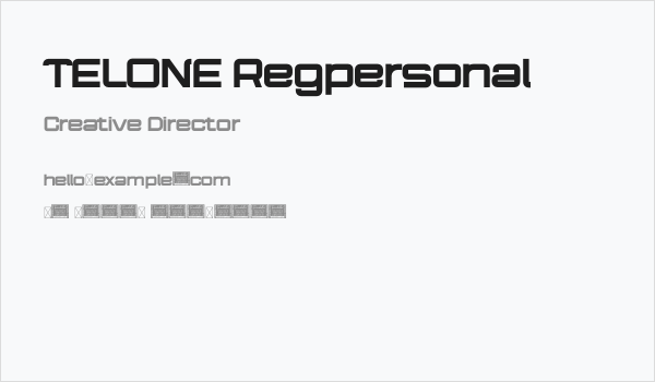 TELONE Regpersonal Business Card