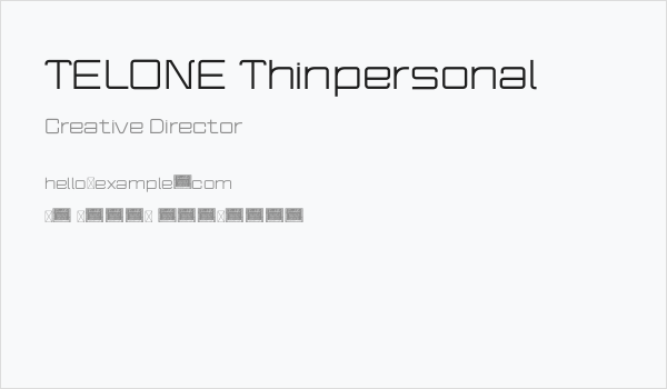 TELONE Thinpersonal Business Card