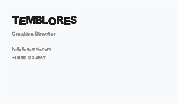 TEMBLORES Business Card