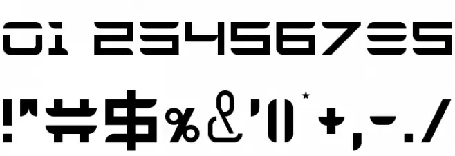 TESLA Regular Font OTHER CHARS