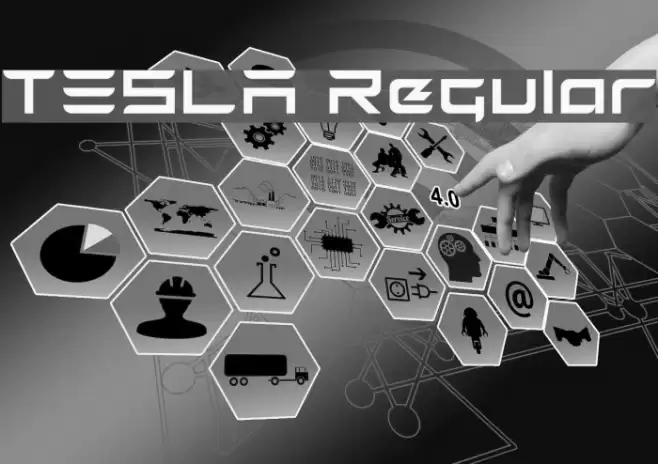 TESLA Regular Font examples
