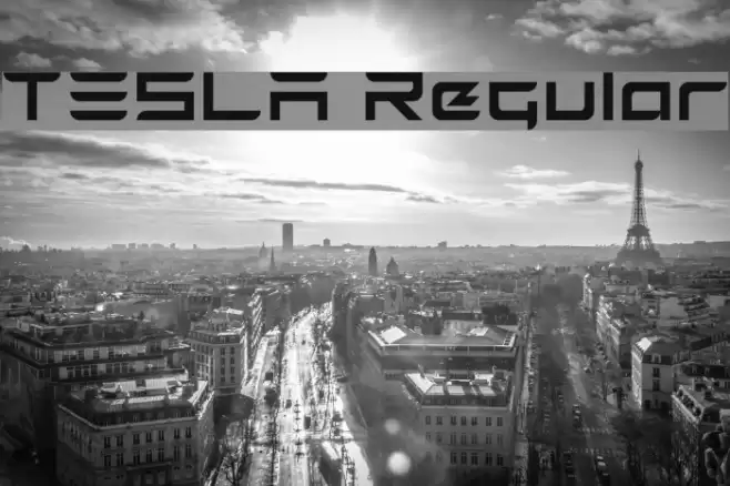 TESLA Regular Font examples
