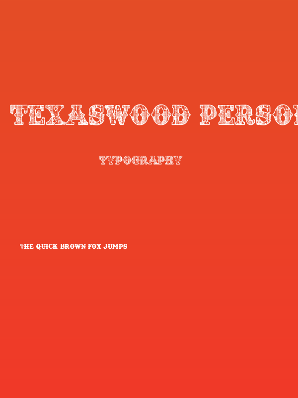 TEXASWOOD PERSONAL USE Bold Poster