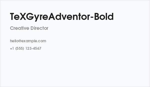 TeXGyreAdventor-Bold Business Card
