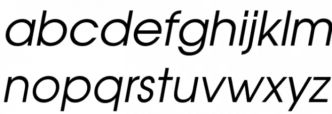 TeXGyreAdventor-Italic Caratteri MINUSCOLO