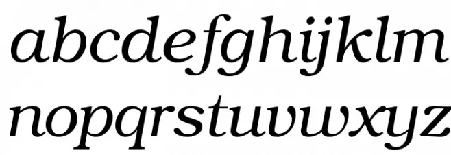 TeXGyreBonum-Italic फ़ॉन्ट लोअरकेस