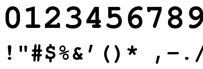 TeXGyreCursor-Bold フォント その他の文字