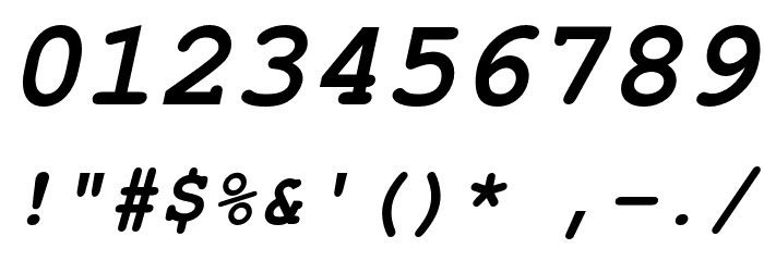 TeXGyreCursor-BoldItalic Font OTHER CHARS