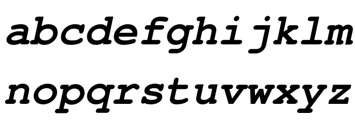 TeXGyreCursor-BoldItalic Font LOWERCASE