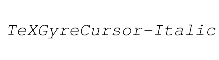 TeXGyreCursor-Italic  नि: शुल्क फ़ॉन्ट्स डाउनलोड