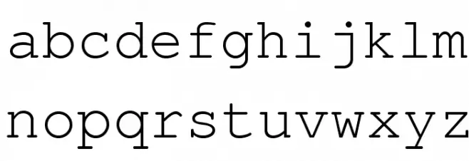 TeXGyreCursor-Regular Schriftart Kleinbuchstaben