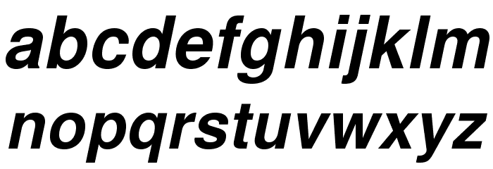 TeXGyreHeros-BoldItalic Font LOWERCASE