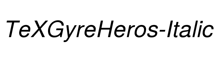 TeXGyreHeros-Italic Font