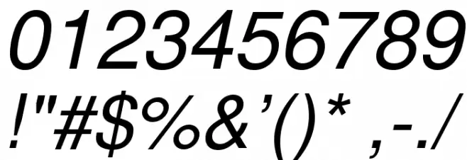 TeXGyreHeros-Italic Font OTHER CHARS