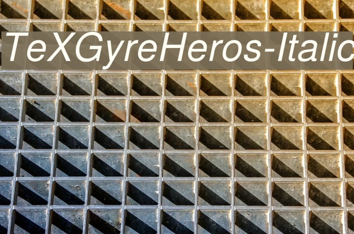 TeXGyreHeros-Italic Font examples