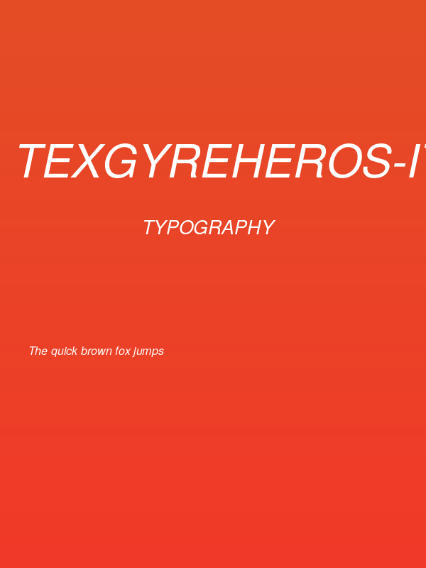 TeXGyreHeros-Italic Poster