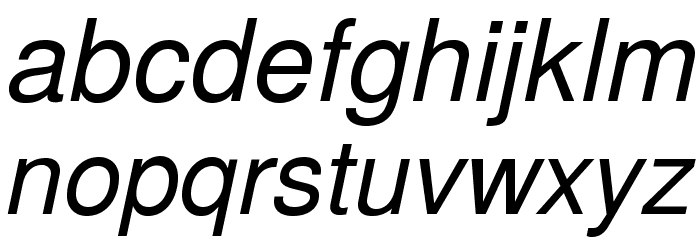 TeXGyreHeros-Italic Font LOWERCASE