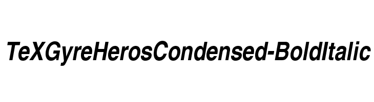 TeXGyreHerosCondensed-BoldItalic Font
