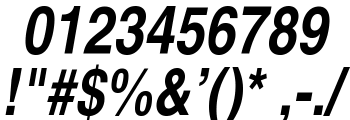 TeXGyreHerosCondensed-BoldItalic Font OTHER CHARS