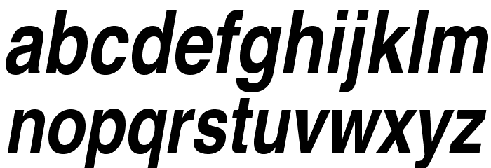 TeXGyreHerosCondensed-BoldItalic Font LOWERCASE
