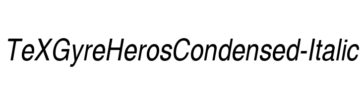 TeXGyreHerosCondensed-Italic Font