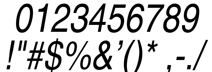 TeXGyreHerosCondensed-Italic Font OTHER CHARS