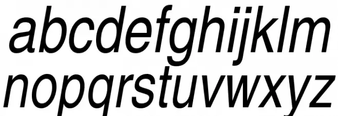 TeXGyreHerosCondensed-Italic फ़ॉन्ट लोअरकेस