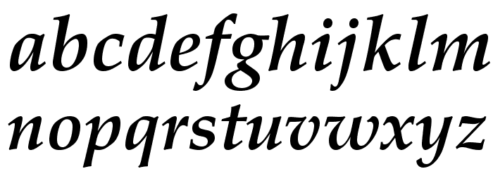 TeXGyrePagella-BoldItalic Font LOWERCASE
