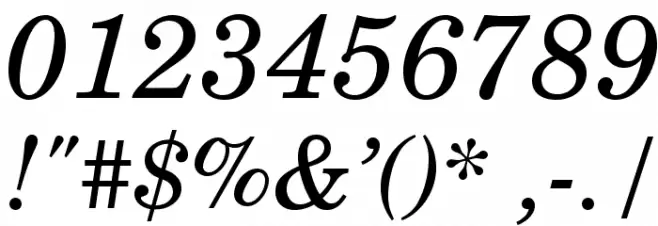TeXGyreSchola-Italic Font OTHER CHARS