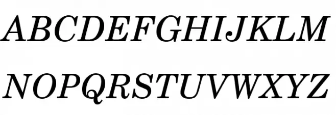 TeXGyreSchola-Italic 字体 大写