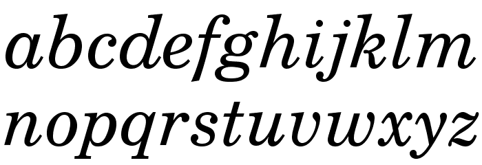 TeXGyreSchola-Italic Font LOWERCASE