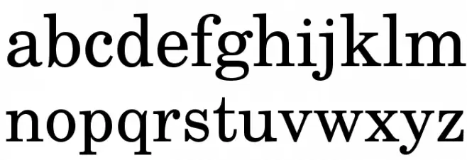 TeXGyreSchola-Regular Schriftart Kleinbuchstaben