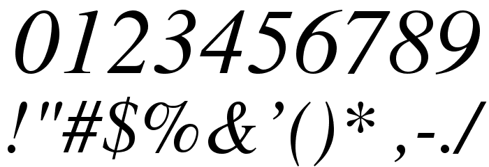 TeXGyreTermes-Italic Font OTHER CHARS