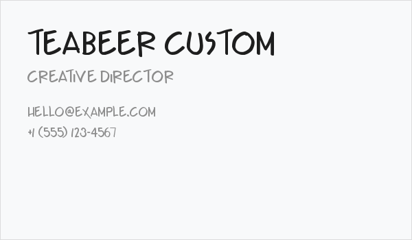 Teabeer Custom Business Card