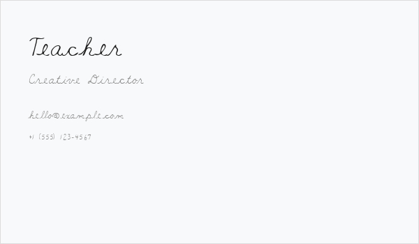 Teacher Business Card